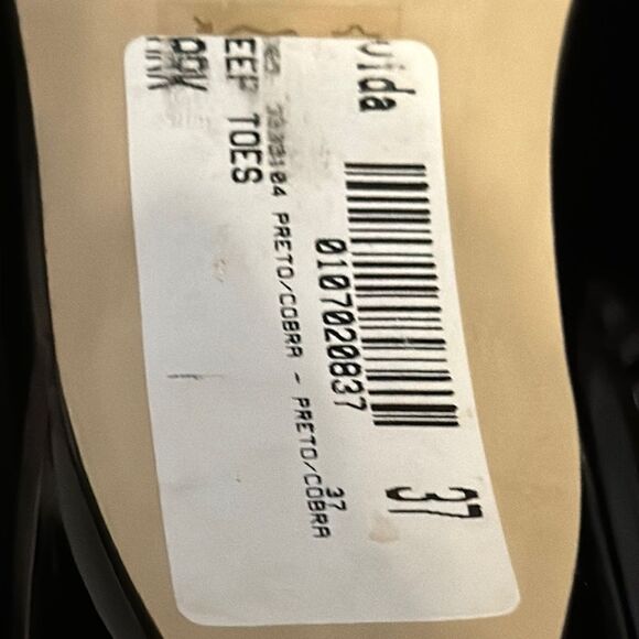 Avida Preto/Cobra Peep Toe Flats.  EU 37 - Picture 7 of 9